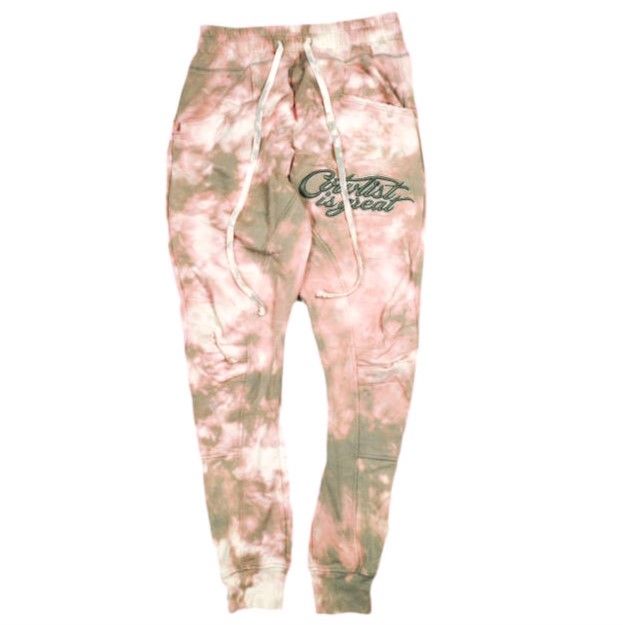 【新品】CVTVLISTカタリスト　ロゴ刺繍ブリーチ加工サルエルスウェットパンツ 新品】CVTVLISTカタリストロゴ刺繍ブリーチ加工サルエルスウェットパンツ1