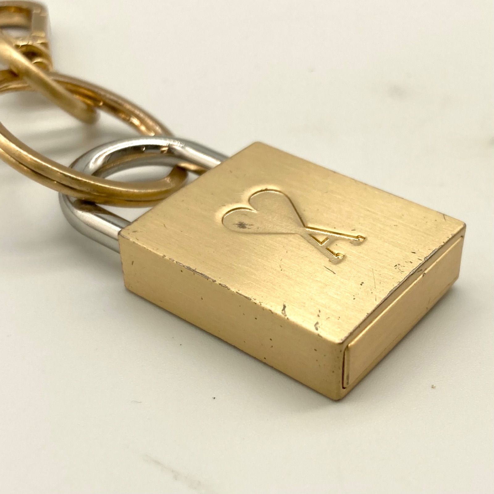 ami ハート型キーホルダー ゴールド キーリング ami ハート型