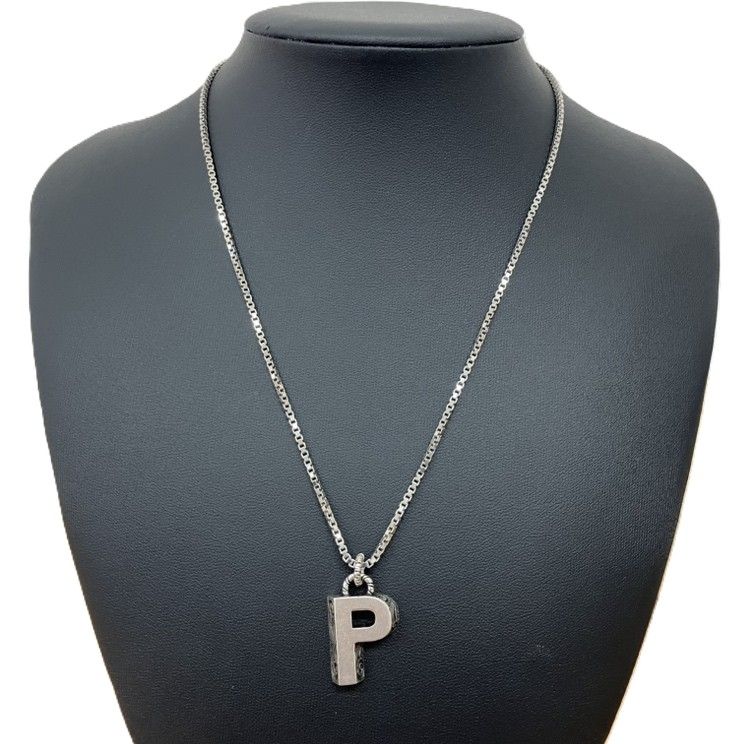 ♪GUCCI グッチ アラベスク ネックレス イニシャル P Ag925 シルバー