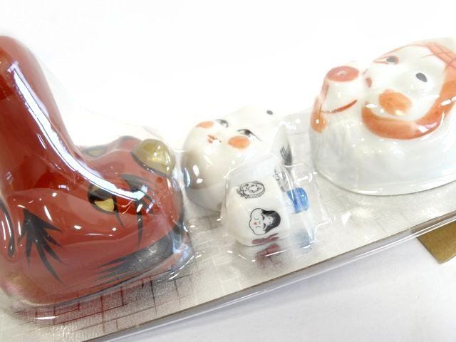 3 司牡丹の可杯 三面杯 □ 高知 伝統 ひょっとこ おかめ 天狗 3客