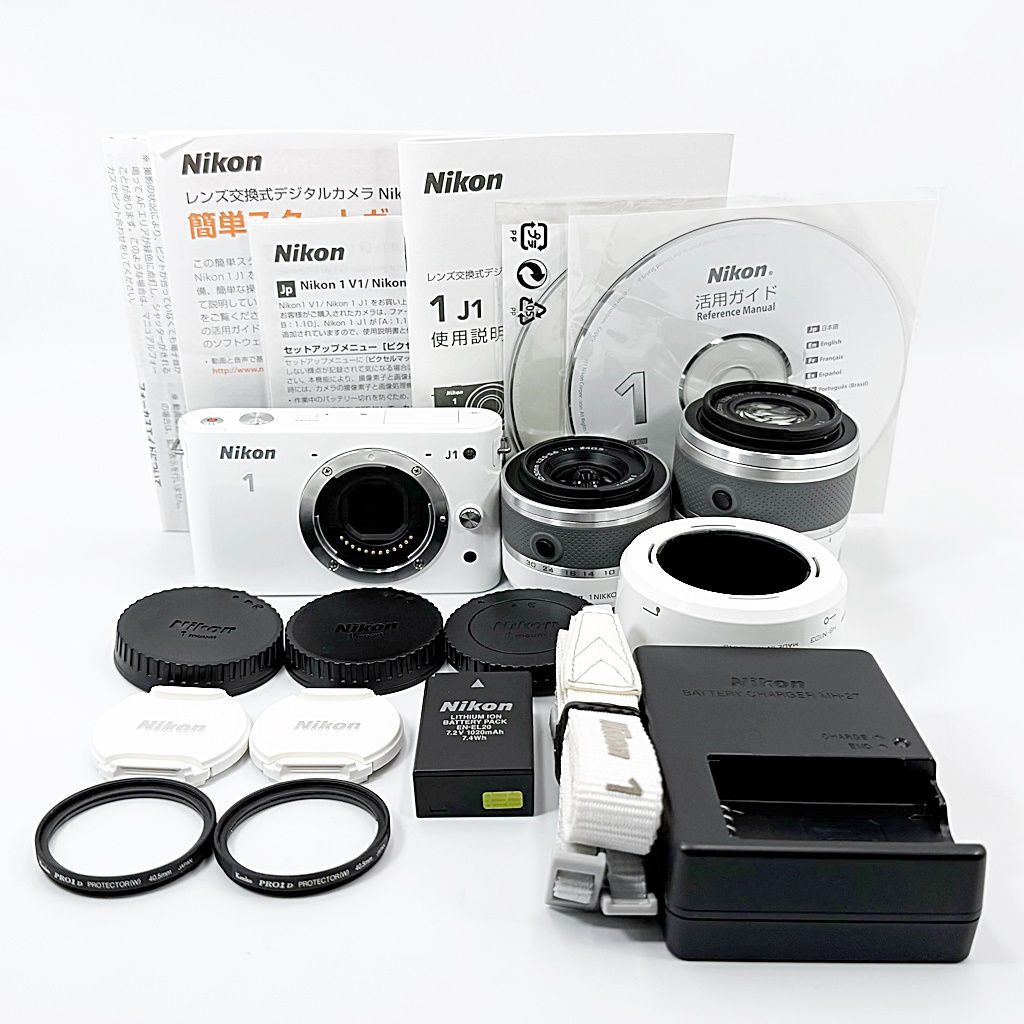 ニコン Nikon 1 J1 ダブルズームキット ホワイト ミラーレス カメラ
