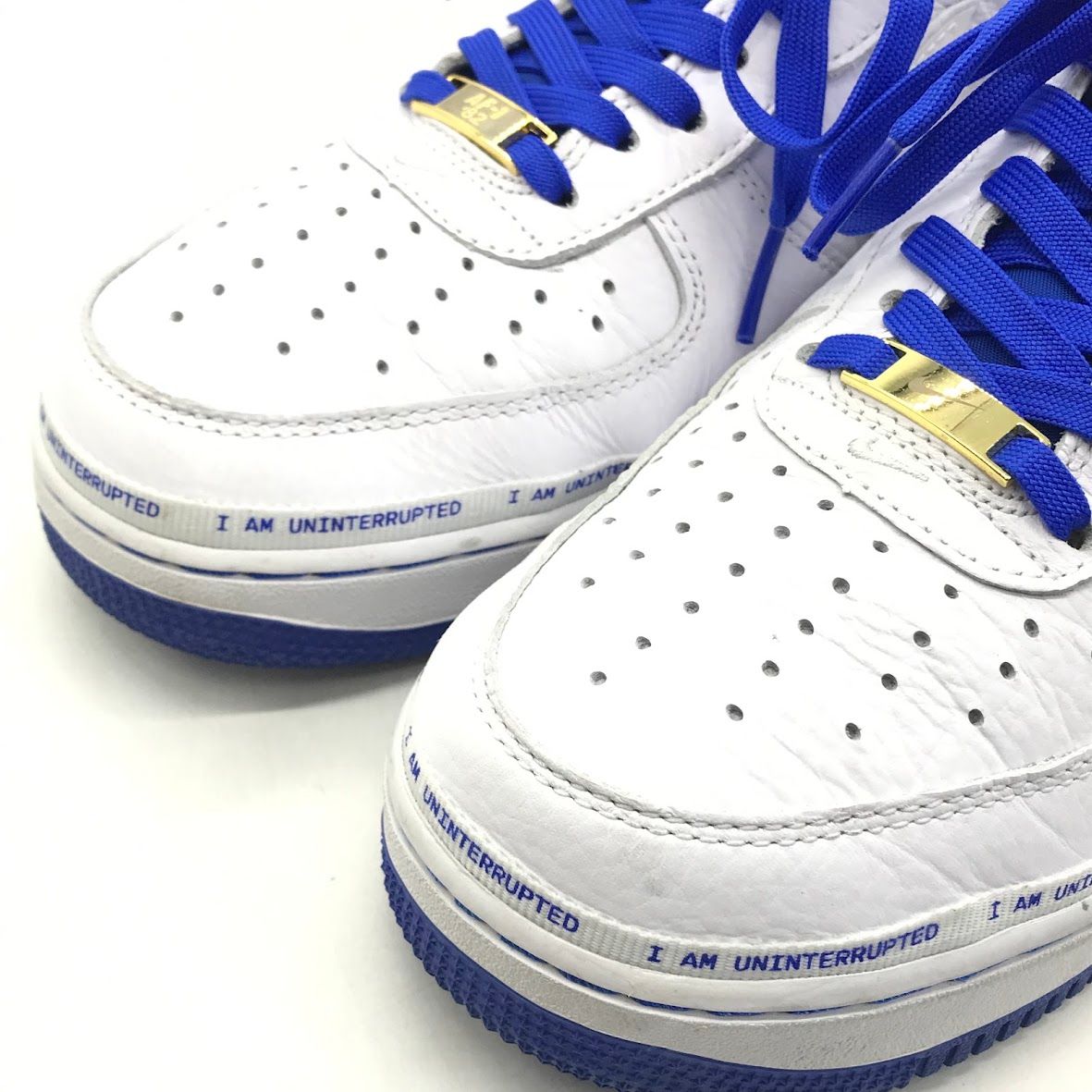 【倉吉店】 中古 NIKE | ナイキ スニーカー ×Uninterrupted (アンインターラプティド) 19AW AIR FORCE 1 'White/Lapis Blue' CQ0494-100 ホワイト 28cm 【126】 倉吉店】 中古 NIKE | ナイキ スニーカー ×Uninterrupted (アン