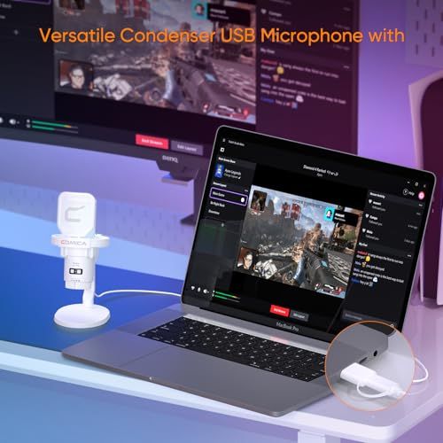 PC マイクcomica USBコンデンサーマイク ゲーミングマイク 単一指向性 マイクセット RGBライティング ノイズ軽減 ワンタッチミュート web配信 テレワーク ポットキャスト コンテンツクリエーター ストリーミング Win ba 454864