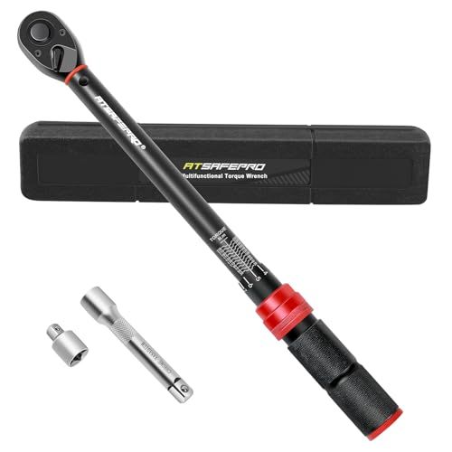 ATsafepro トルクレンチ 車12 7 mm 1 2インチ 20 230 Nm 3 8 アダプター付き 車両用 バイク用 トラック用 ±3 の精度でデュアルディレクション調整 な72歯 日本語説明書付 571 f 177 b
