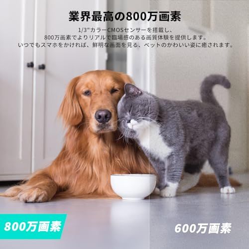 メーカー2年保証 臨場感溢れる800万画素 健康状態を見守り COOAU ペットカメラ iphone対応 見守りカメラ 8 MP WDR画面補正 5 G|2.4 GWi-Fi 有線LAN対応 監視カメラ 防犯カメラ 夜間暗視 360° PT 71 cd e 19