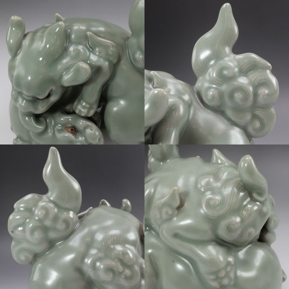 三田青磁 獅子置物 陶磁器 _ 骨董品 - メルカリ