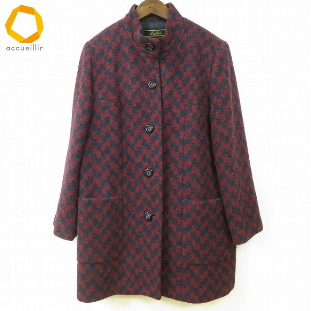 w レリアン Leilian Jules Cournier コート スタンドカラー 9 エンジ