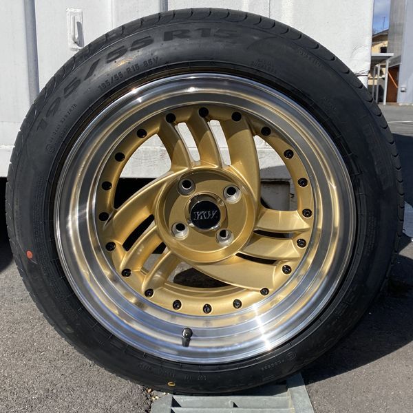 ピレリ パワジ― 195/55R15 15インチ 8.5J +10 PCD100/ 4穴 タイヤ 