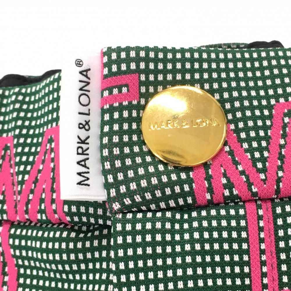 超美品】マークアンドロナ ハーフパンツ ダークグリーン×ピンク ロゴ総