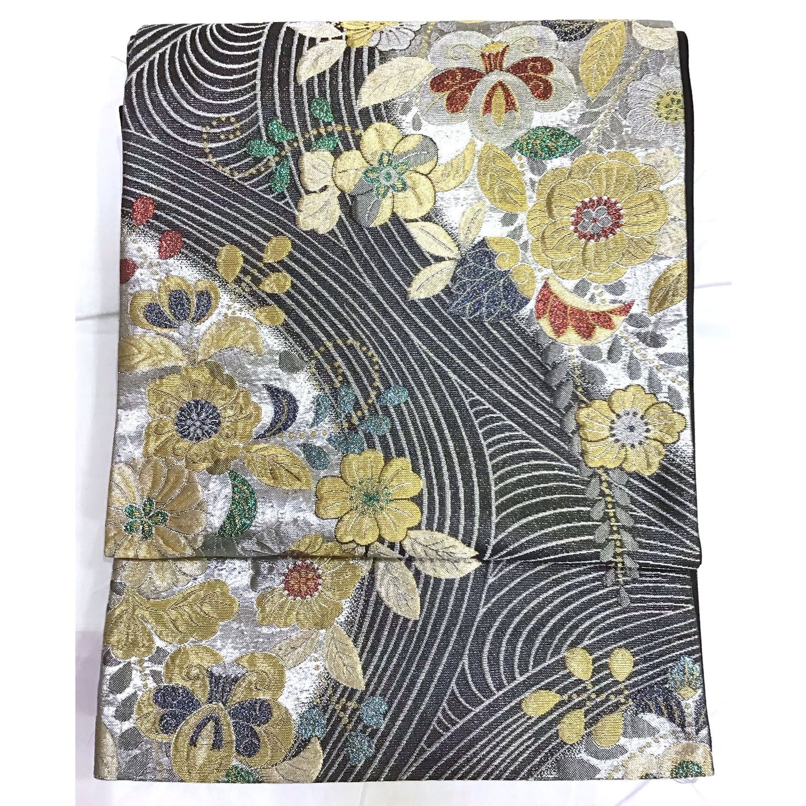 袋帯・正絹・花・黒地・No.200701-2010・梱包サイズ60 - メルカリ