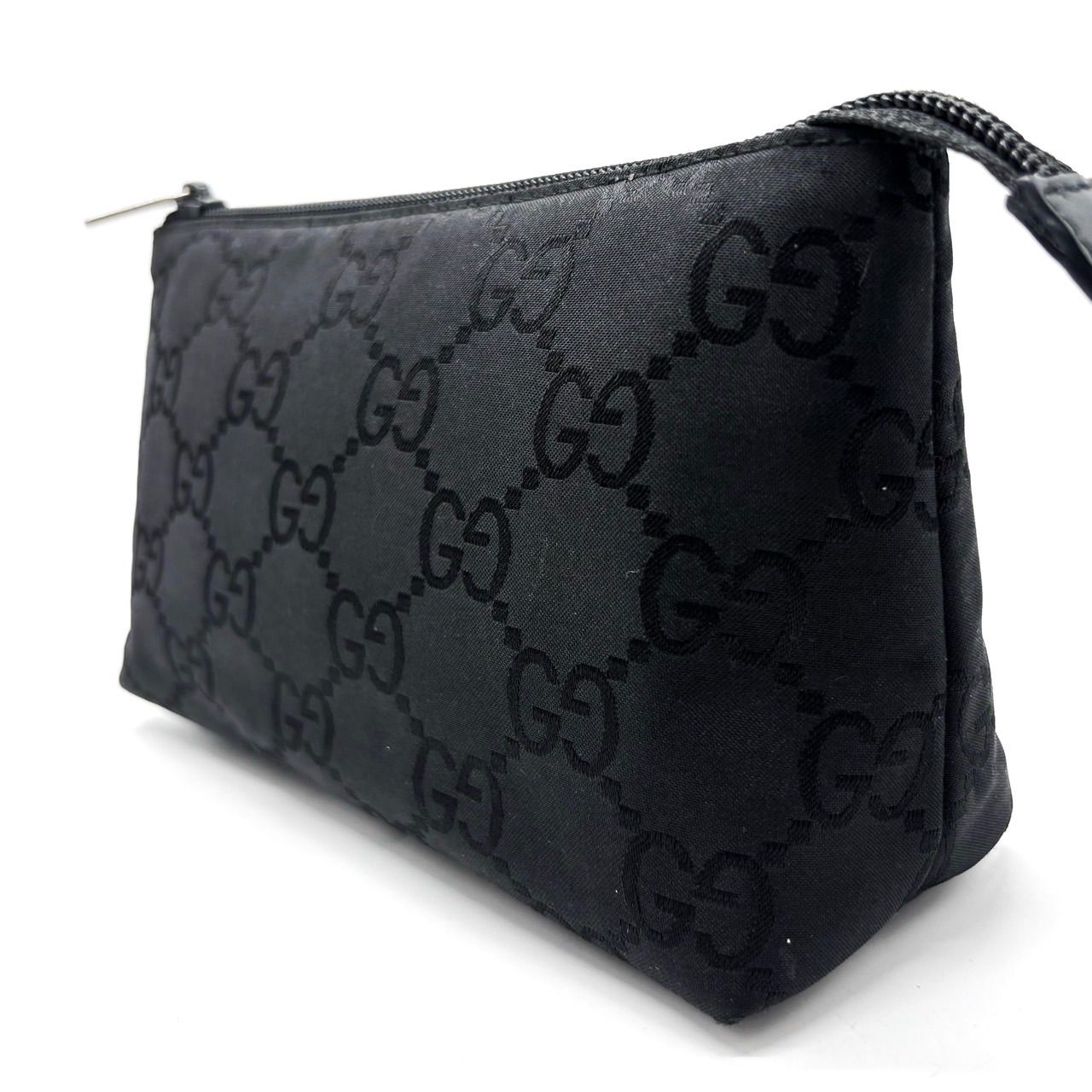 良品】GUCCI グッチ GG柄 キャンバス ポーチ ブラック 黒 レディース 