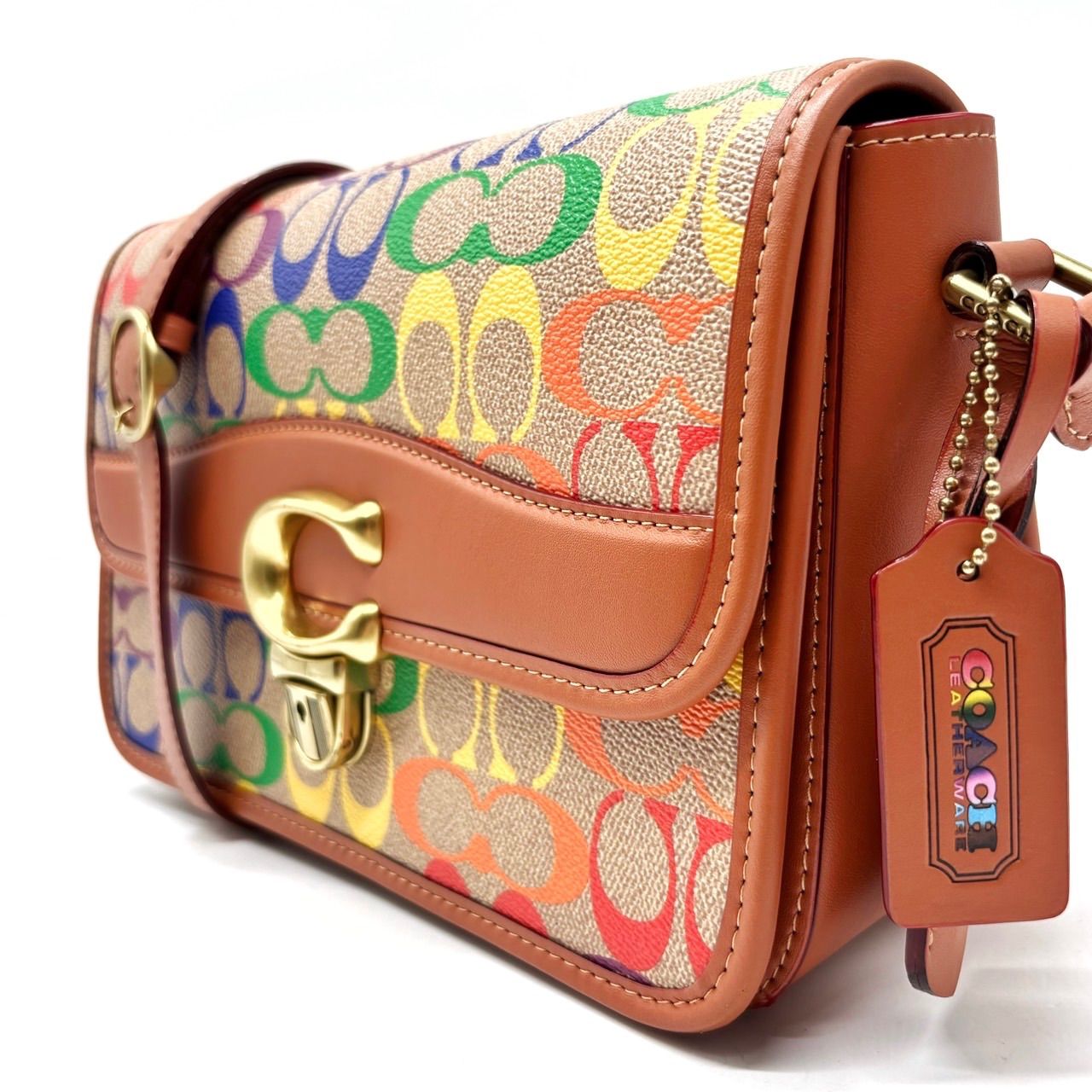 美品】 coach signature pvc multicolored shoulderbag pochette 