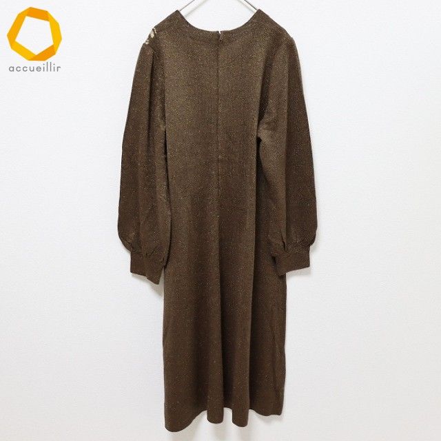 斉藤都世子 サイトウトヨコ ニット ワンピース ロング 蝶 ラメ