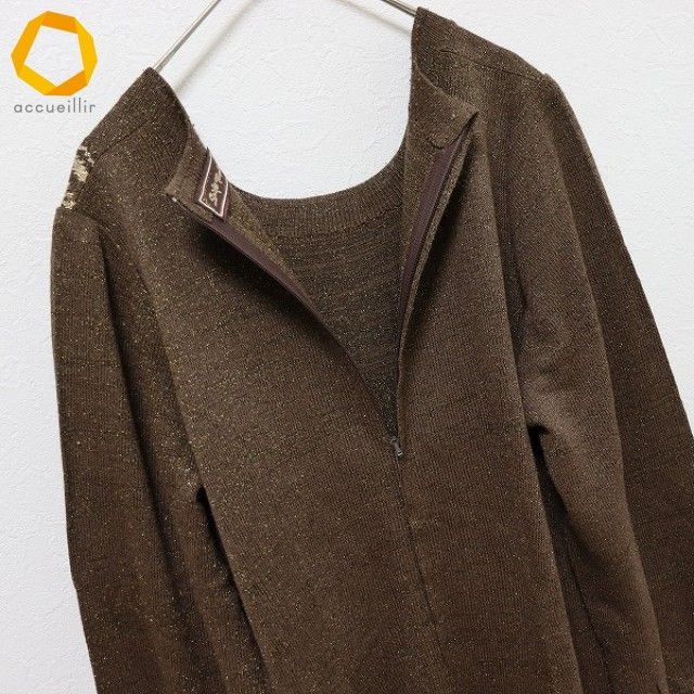 斉藤都世子 サイトウトヨコ ニット ワンピース ロング 蝶 ラメ