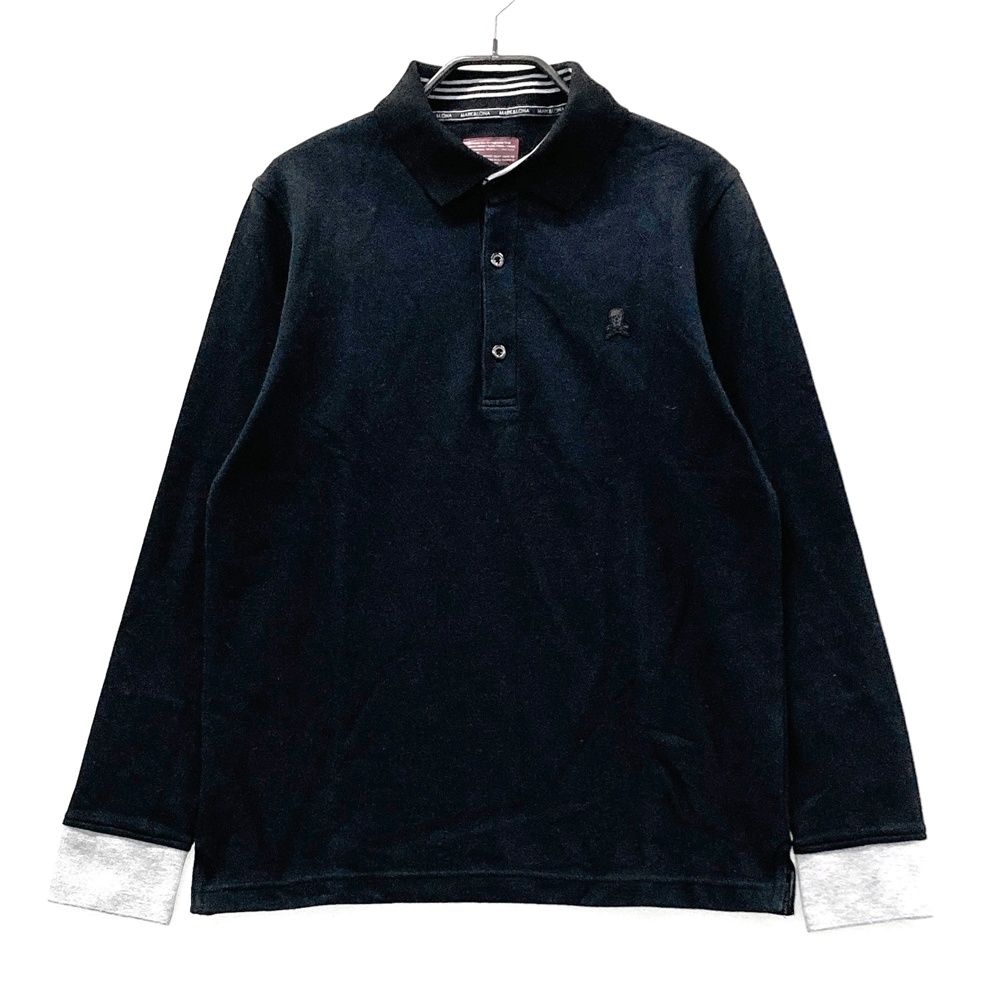 サイズ：M MARK&LONA マークアンドロナ 長袖ポロシャツ ブラック系