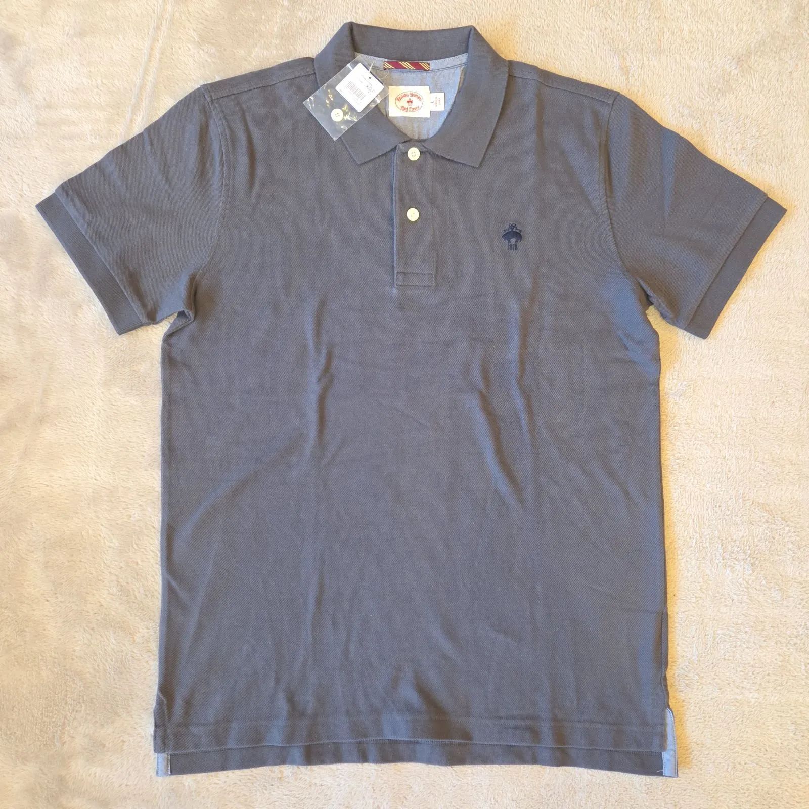ブルックス未使用！ブラザーズ Red Fleece 半袖ポロシャツ／ L グレー