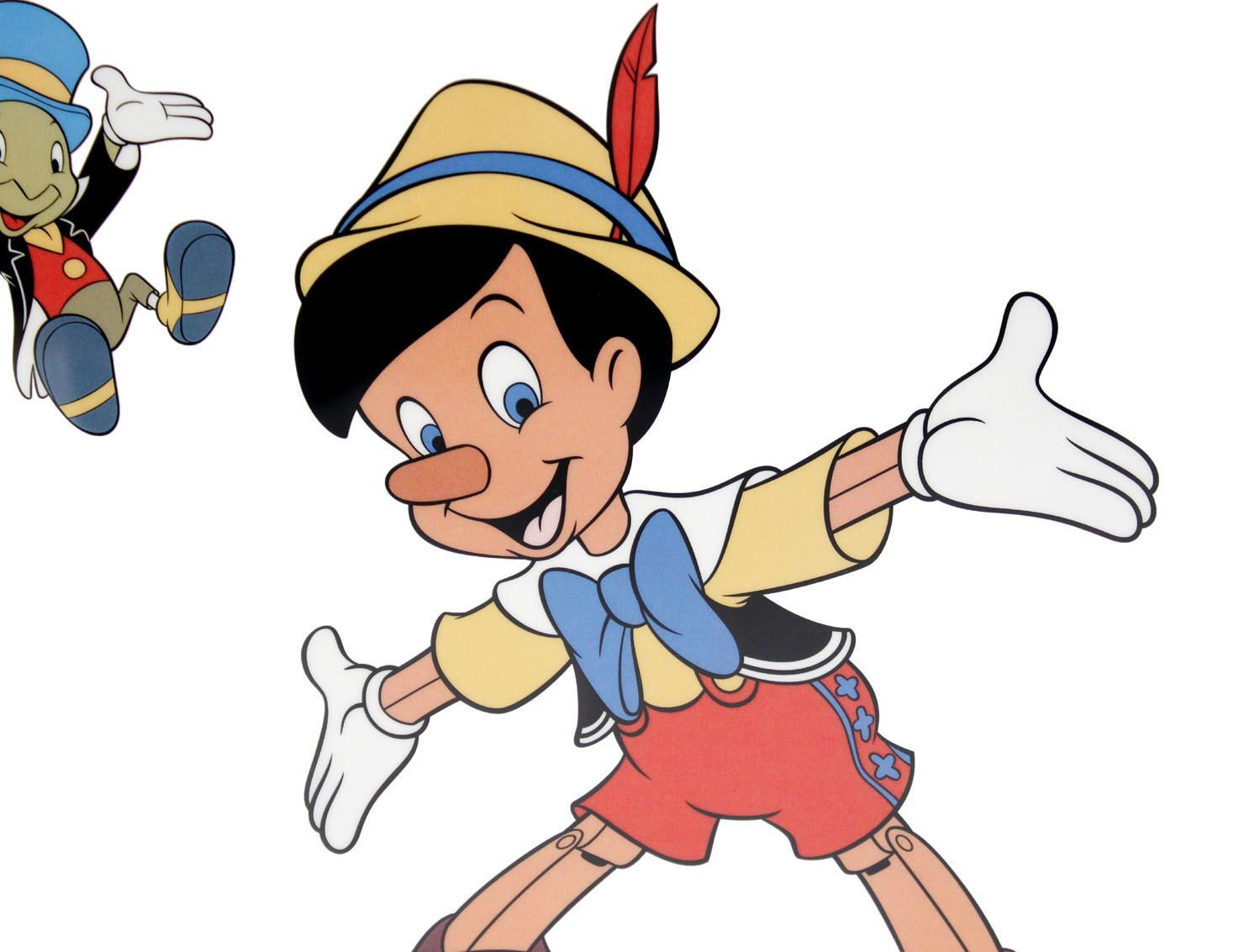 ディズニー セル画「ピノキオ&ジミニー2」展示用フック付 額縁カラー