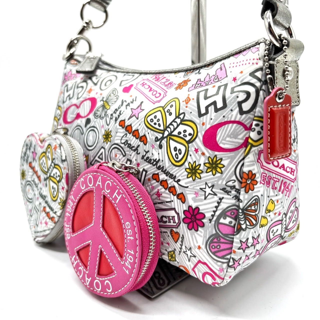 ✨良品✨ coach poppy y2k 2way shoulder bag multicolored porch set