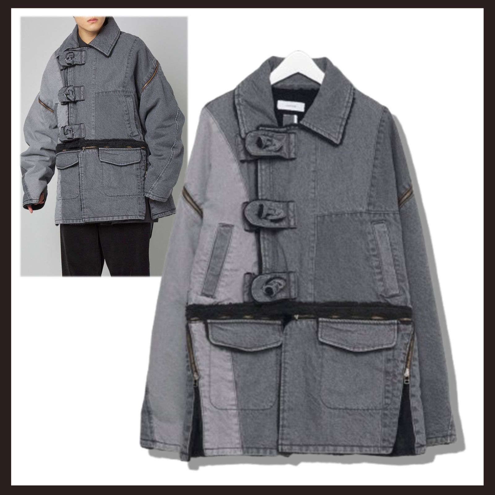 新品 未使用 ファセッタズム シェルパデニムコート ブラック M 