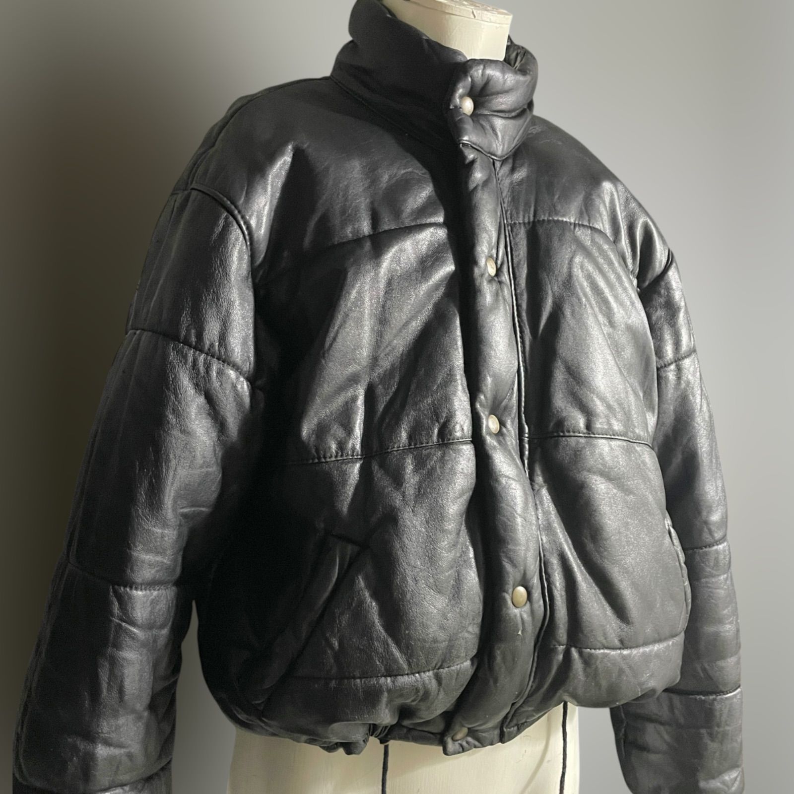 イタリア製 80s レザージャケット ライダース ヨーロッパ ショート丈