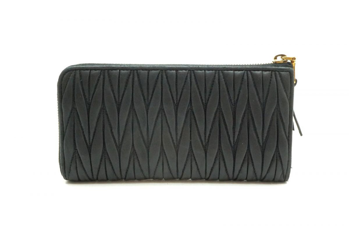 miu miu ミュウミュウ マテラッセ 長財布 フラップ ブラック 箱つき miumiu ミュウミュウ 財布 長財布 マテラッセ ブラック フラップ 箱