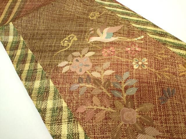 平和屋着物○ひなや工房 くむ・あむ・おる 伊豆蔵明彦 組織 太鼓柄袋帯