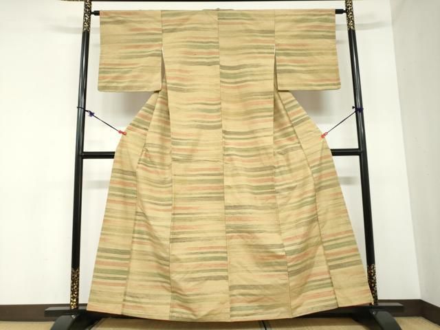 平和屋着物●上質な紬　横段文　松屋扱い　正絹　逸品　DABC3662az 平和屋着物○群上紬 草木染 横段文 正絹 逸品 DABB0931ud - メルカリ