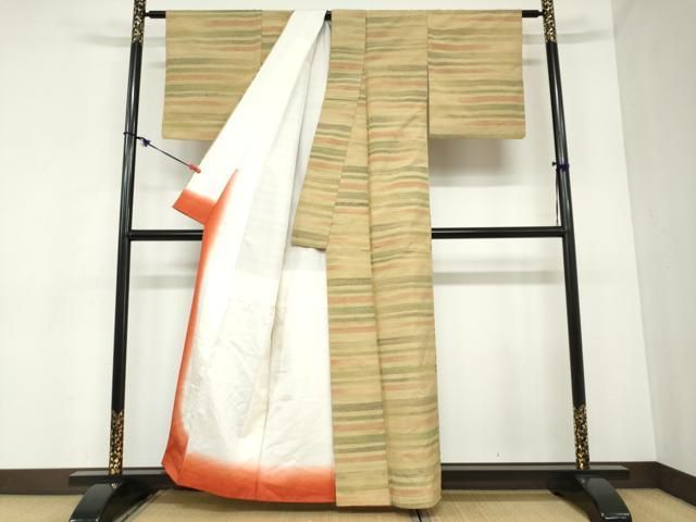 平和屋着物●上質な紬　横段文　松屋扱い　正絹　逸品　DABC3662az 平和屋着物○群上紬 草木染 横段文 正絹 逸品 DABB0931ud - メルカリ