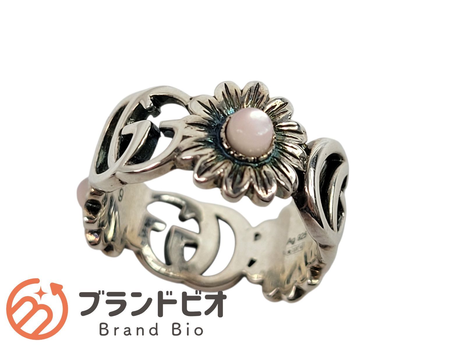 グッチ ダブルG マザーオブパールリング ダブルG フラワー 9号 指輪