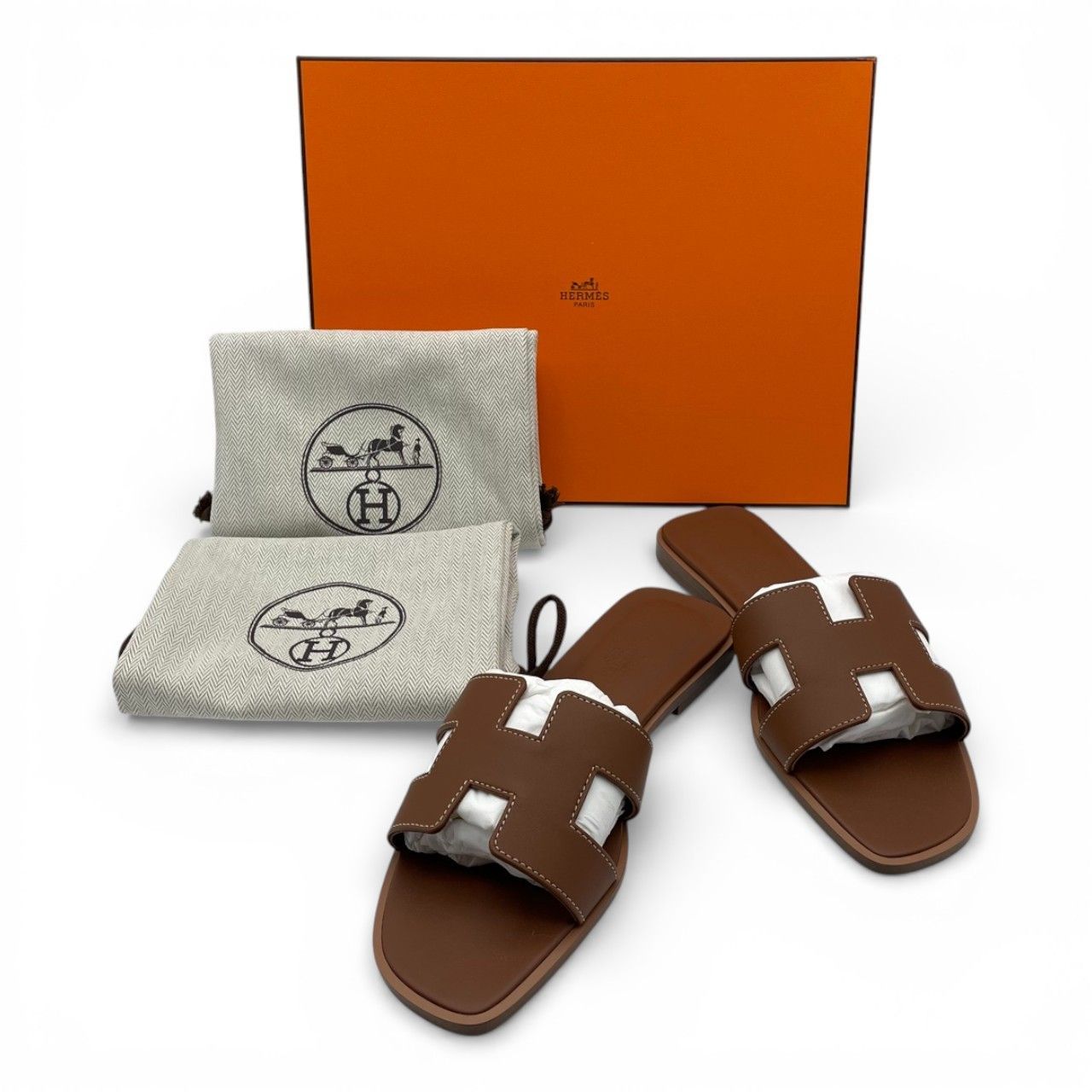 エルメス オラン サンダル 37 ゴールド ボックスカーフ 23cm - メルカリ