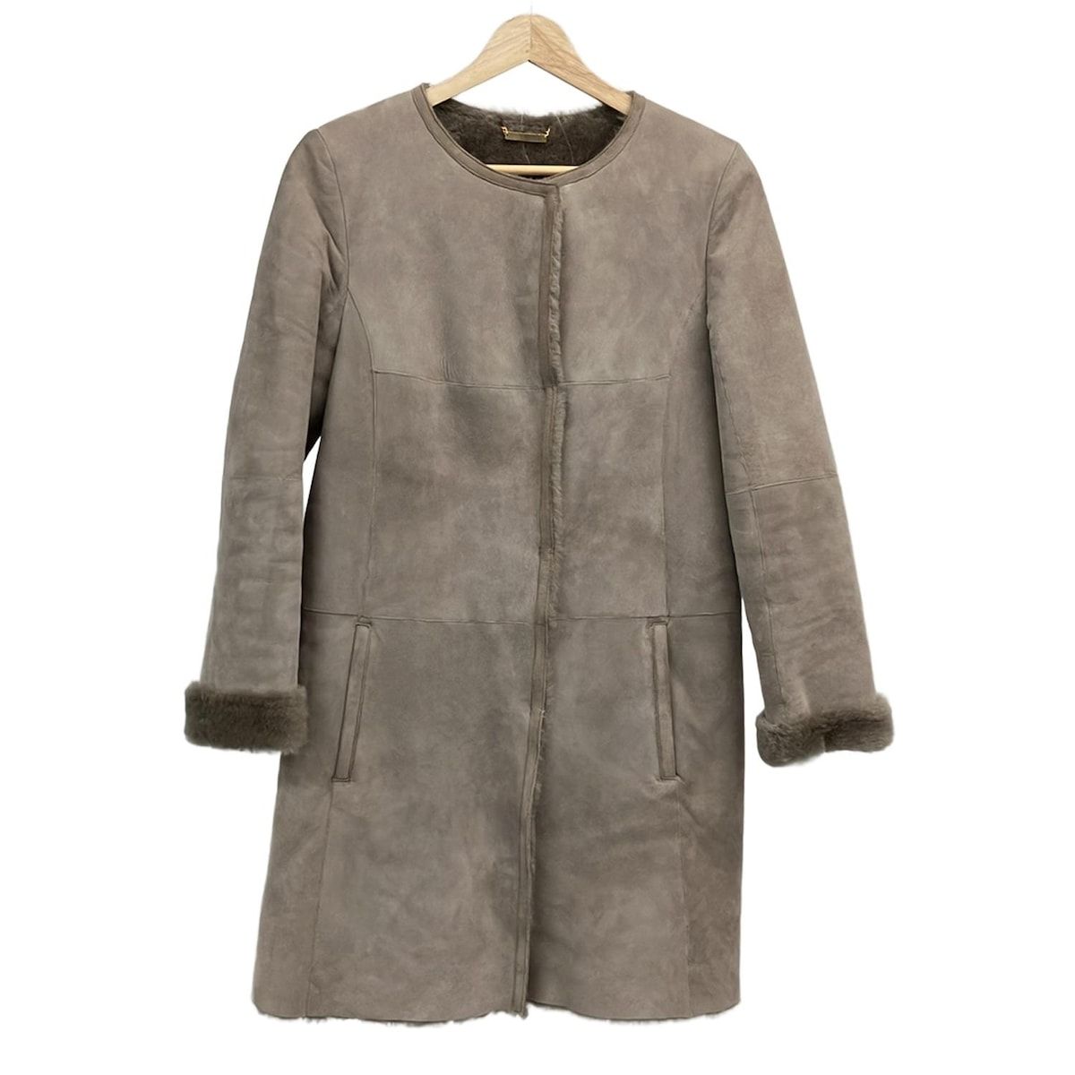 OLD ENGLAND ベージュ ウールノーカラーコート OLD ENGLAND ベージュ ウールノーカラーコート old england “wool