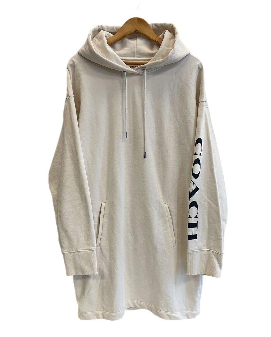 【COACH コーチ】エッセンシャル ワンピースフーディーパーカーオフホワイトM COACH エッセンシャル フーディー パーカー ワンピース 新品未使用 袋
