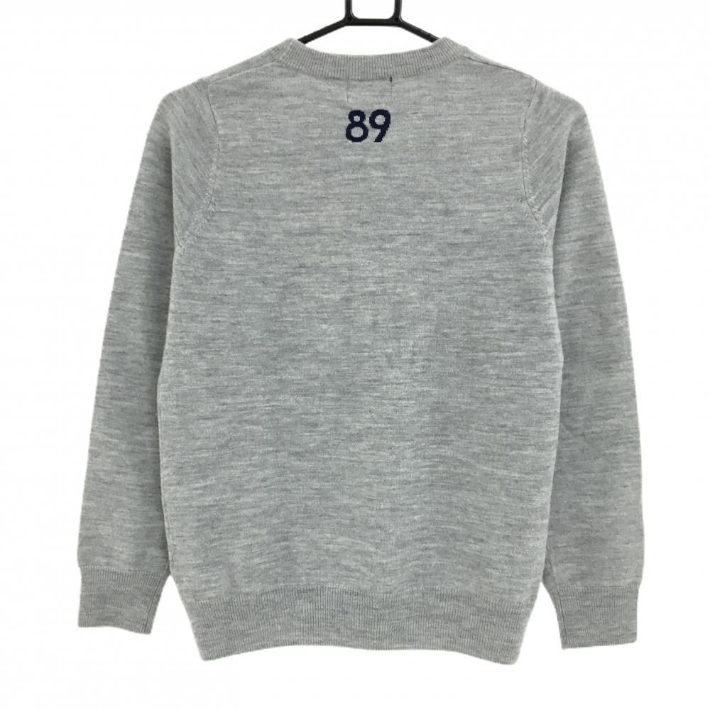 超美品】パーリーゲイツ セーター グレー 前面星条旗柄 ウール100