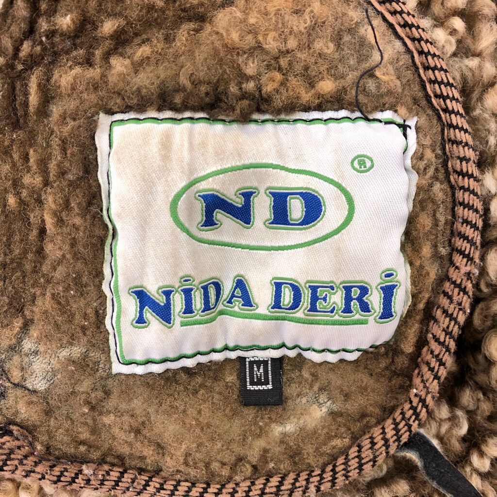 NiDA DERi フーデッド ムートンレザージャケット ブラック(メンズ M
