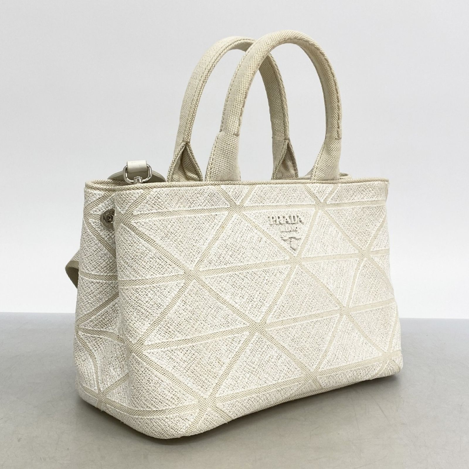 プラダ(Prada) プラダ トートバッグ カナパ キャンバス ホワイト