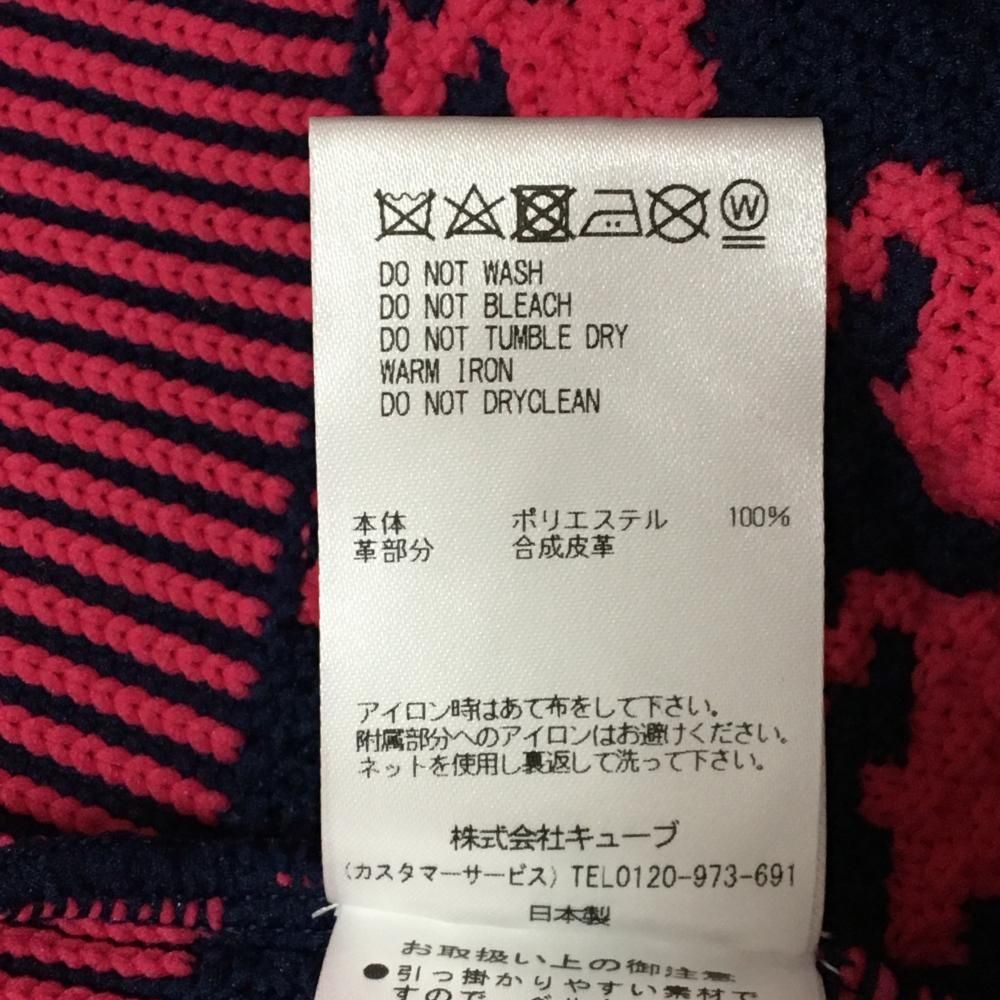 超美品】マークアンドロナ セーター ピンク×ネイビー 千鳥格子風編み