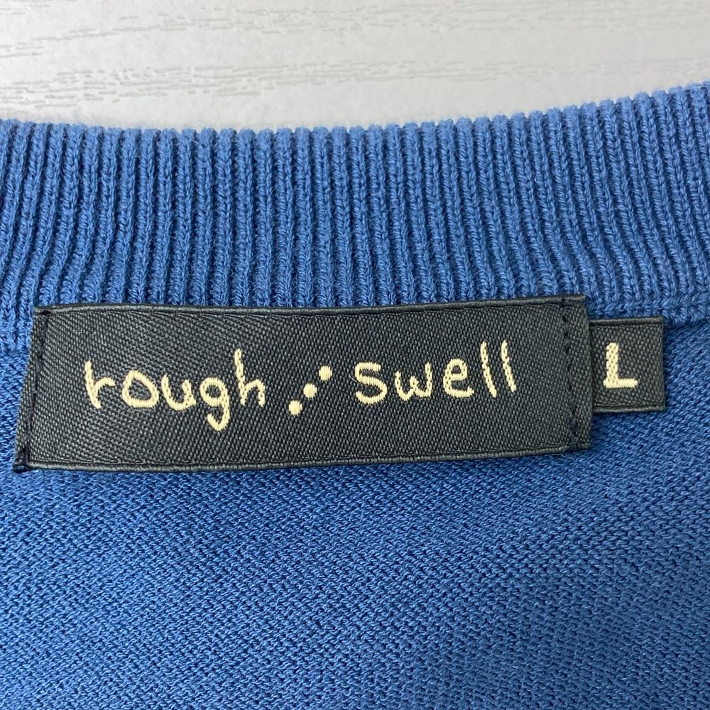 サイズ：L ROUGH&SWELL ラフアンドスウェル ロゴワッペン付き ニット
