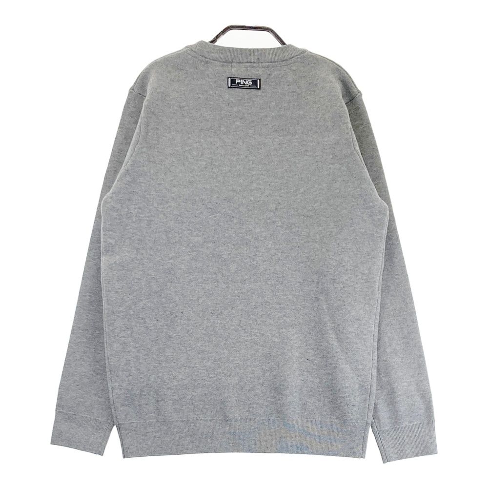 サイズ：L PING ピン 2024年モデル ニットセーター 総柄 グレー系