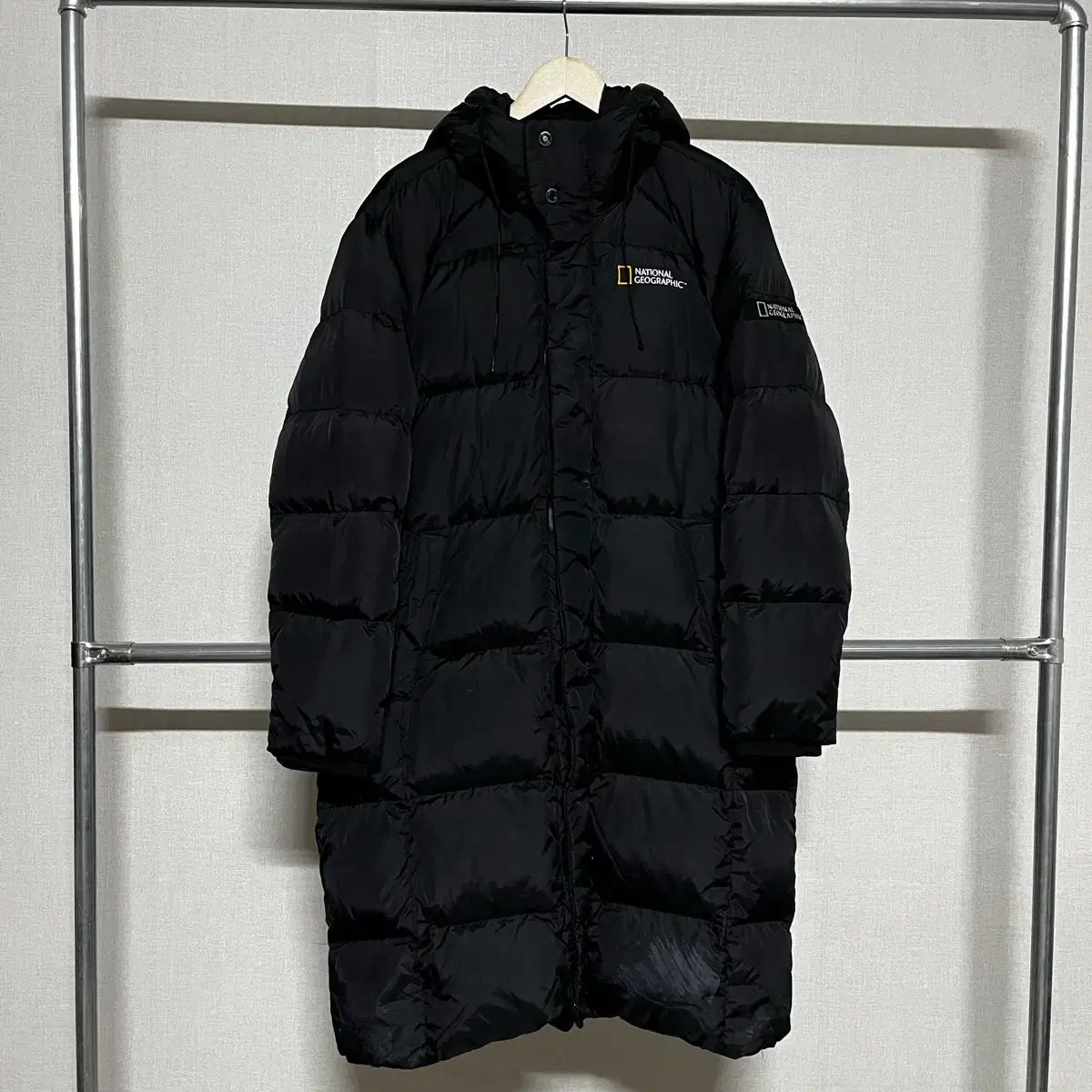 ナショナルジオグラフィック ブラック ダウンジャケット ロング丈 L