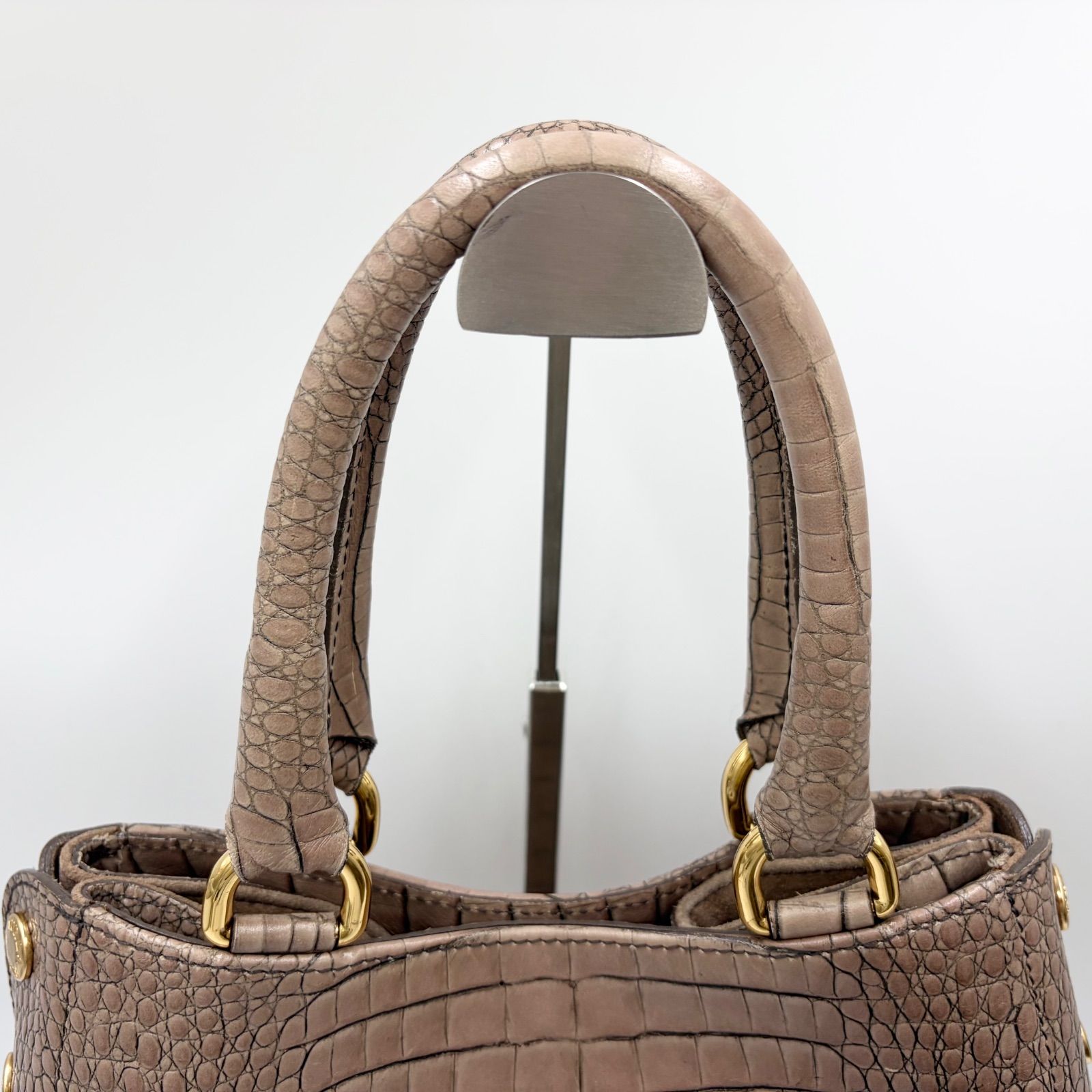 FURLA フルラ ハンドバッグ トートバッグ クロコ ブラウン ベージュ