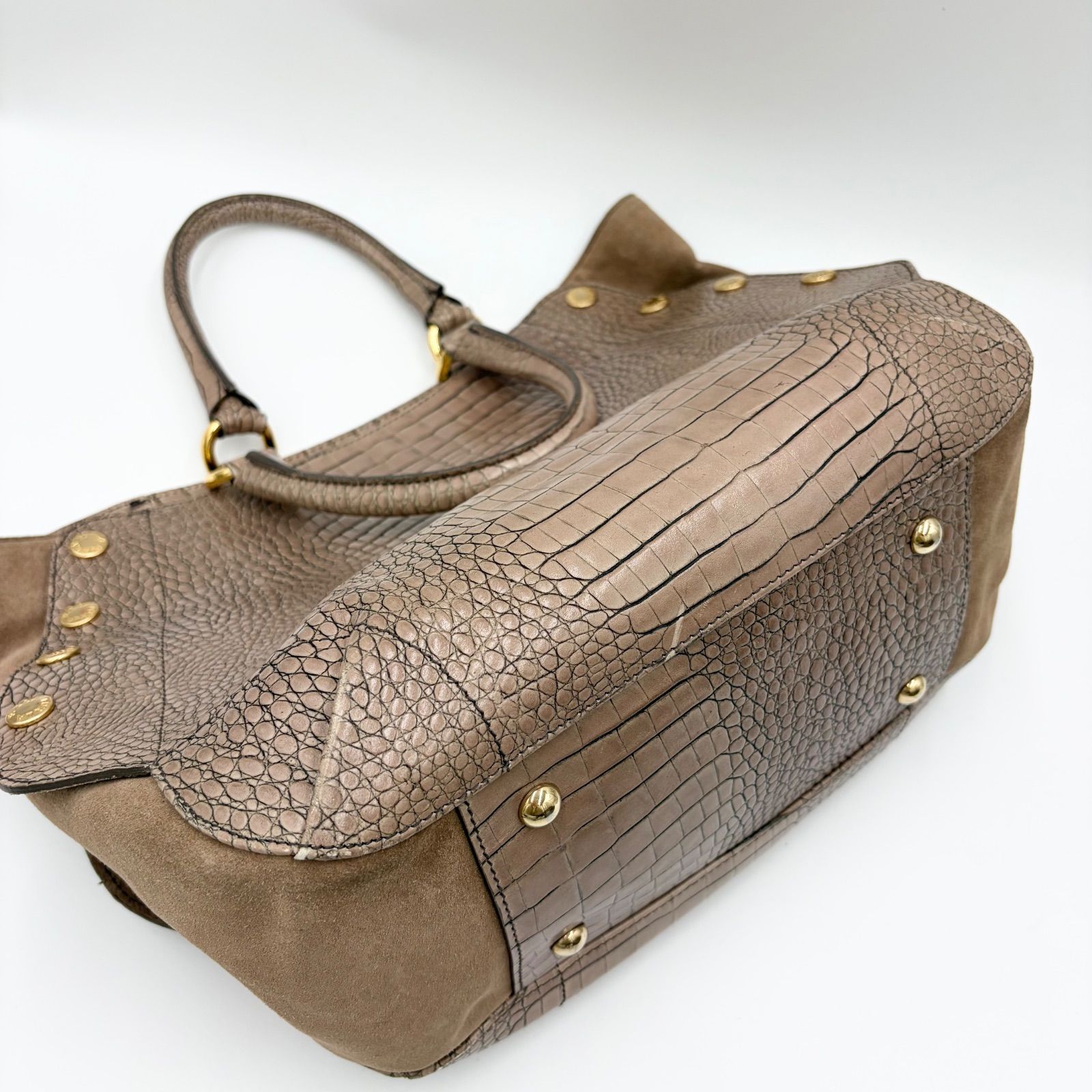 FURLA クロコ型押しバッグ ブラウン 【公式通販】