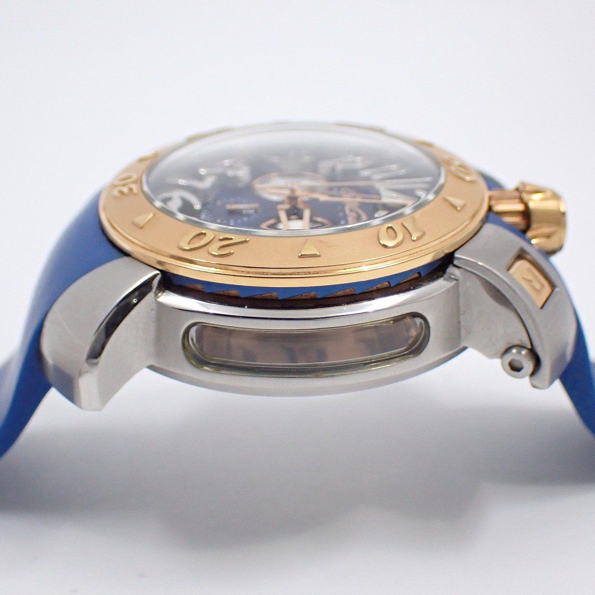 ガガミラノ クロノ48 クォーツ メンズ 腕時計 ピンクゴールド色コンビ