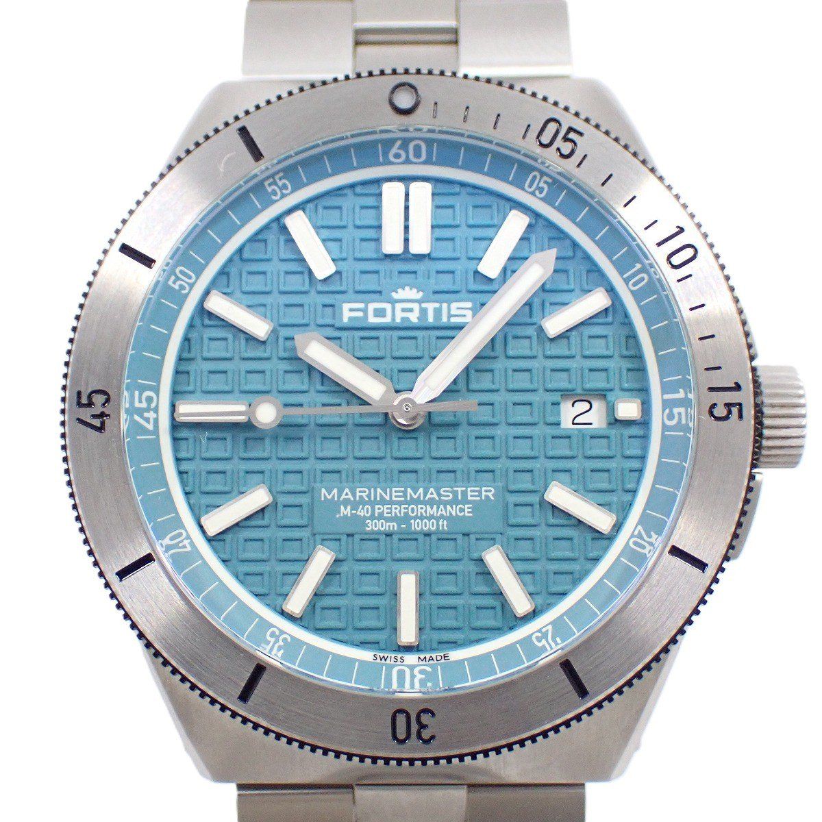 FORTIS フォルティス マリンマスター M 40 セレニティ ブルー 自動巻き メンズ 腕時計 純正SSベルト F8120004 いおき質店