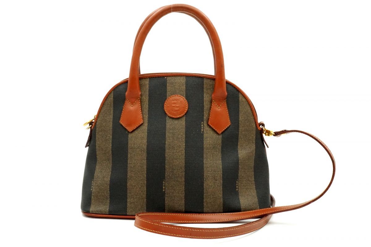 フェンディ ヴィンテージ 2way ショルダー ハンドバッグ トート ぺカン