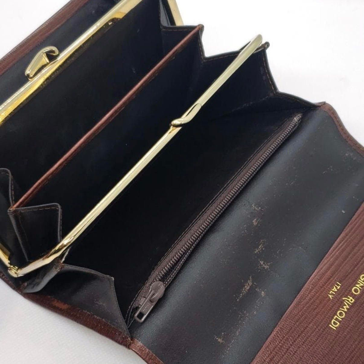 GINO RIMOLDI（ジーノ・リモルディ）型押し レザー 折りたたみ 財布 