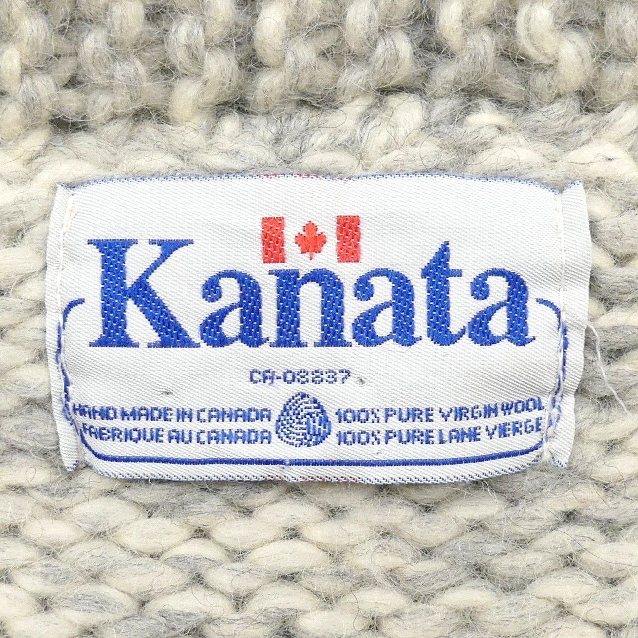 カウチンセーター kanata ニット XL カナダ製 カナタ グレー 赤