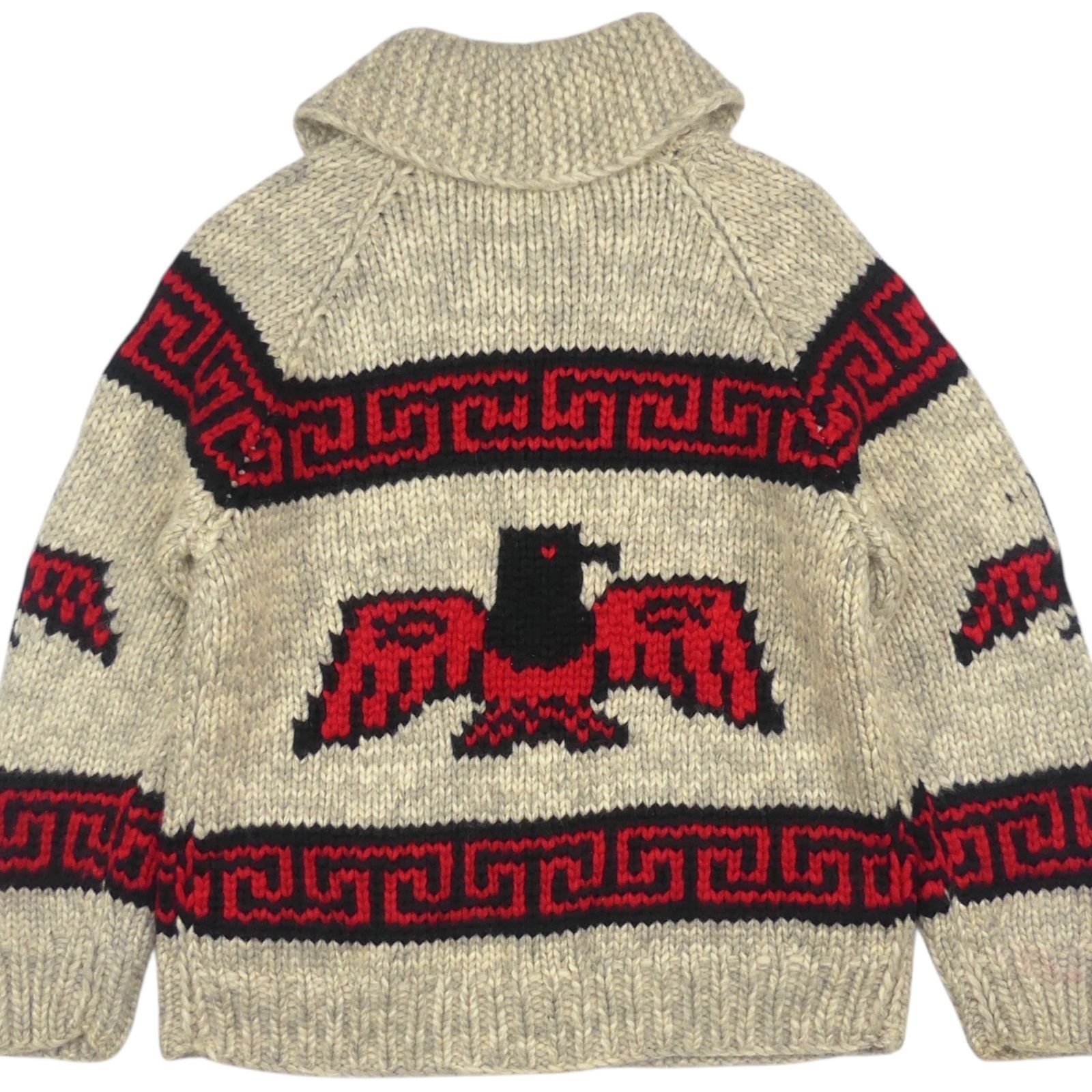 カウチンセーター kanata ニット XL カナダ製 カナタ グレー 赤