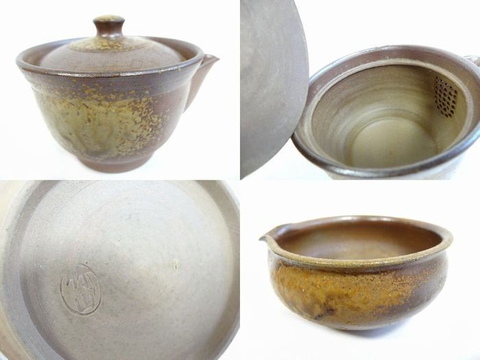 ⑦備前焼 宝瓶 宝瓶セットぐい呑 湯呑み 酒杯 湯冷まし 手びねり 登り