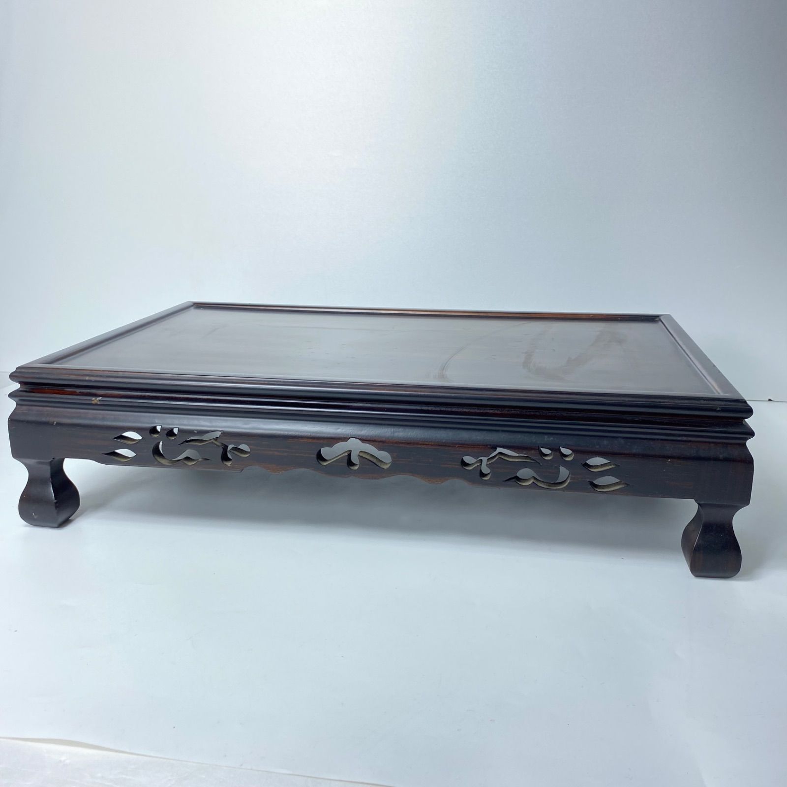 木製 花台 透かし彫り 飾り台 置台 盆栽台 香炉台 インテリア 和室