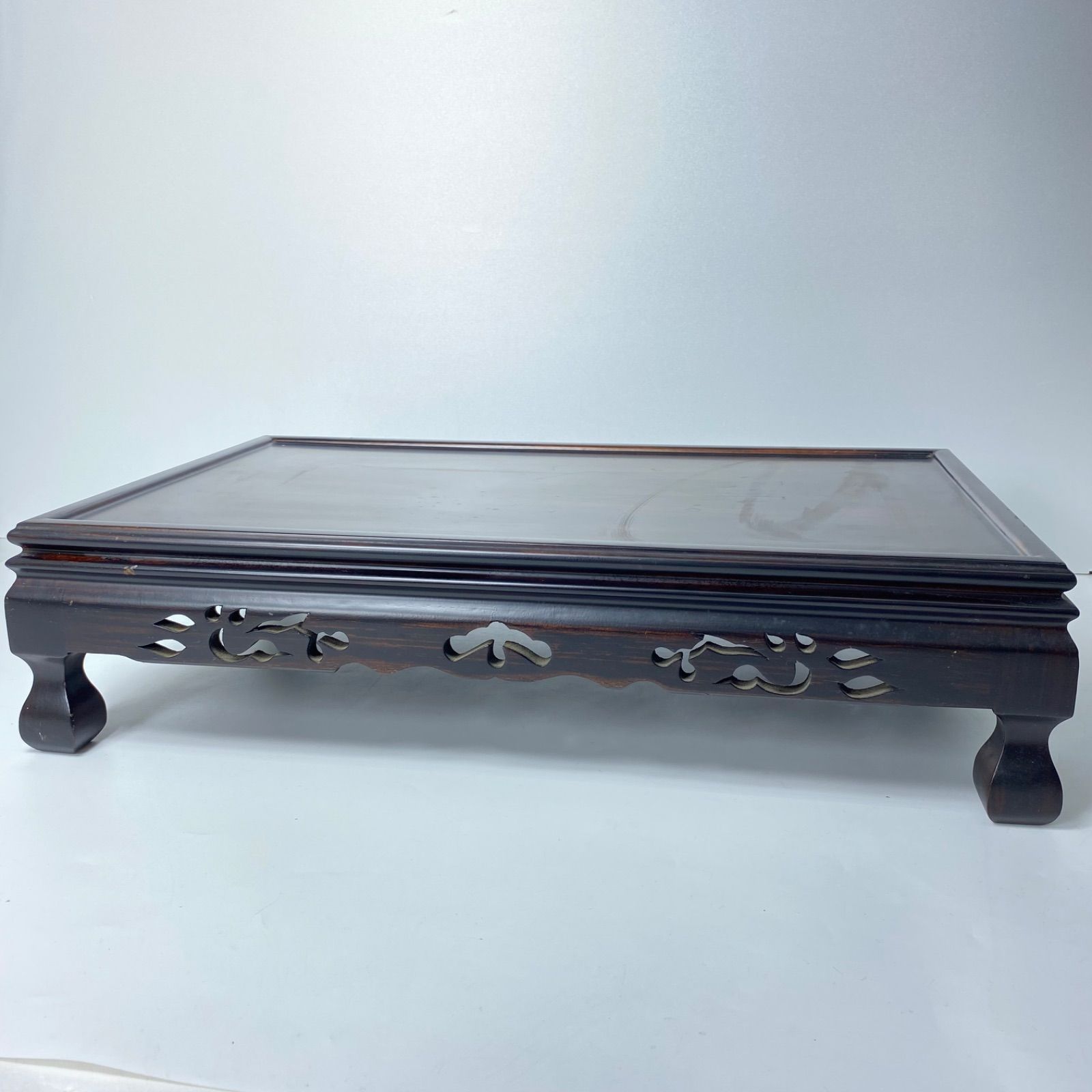 木製 花台 透かし彫り 飾り台 置台 盆栽台 香炉台 インテリア 和室